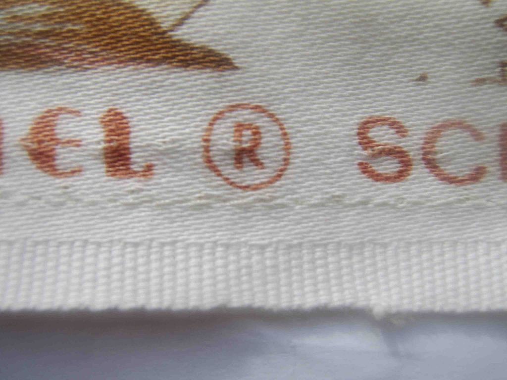 Selvage with copyright info printed on it