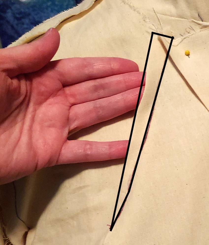 A triangle dart added into a neckline