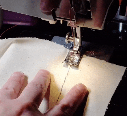 Gif showing how to start with a backstitch