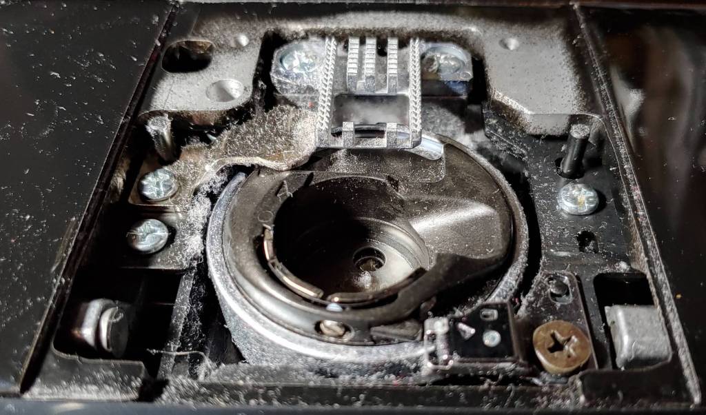 A very dirty sewing machine