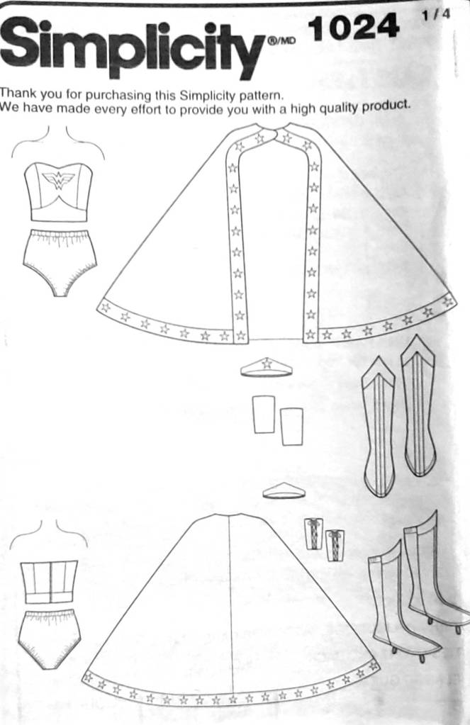 A licensed Wonder Woman pattern
