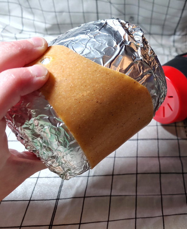 Bending the Worbla around the jar