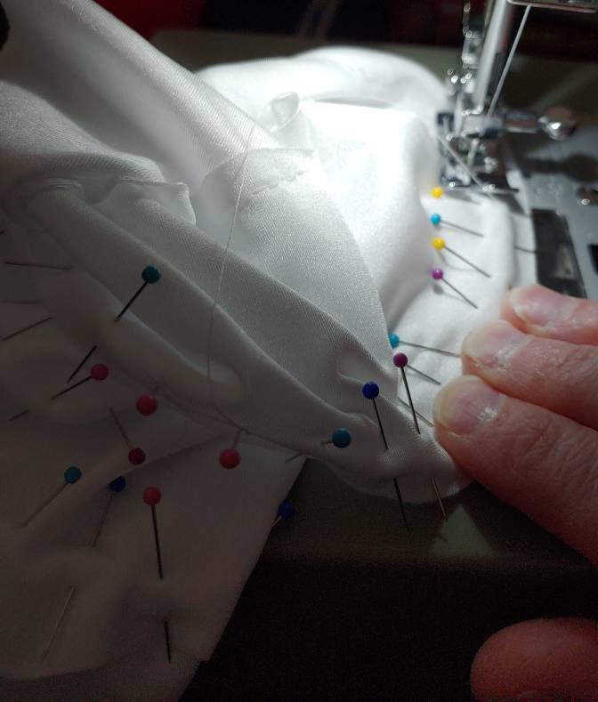 Stay stitching with a sewing machine