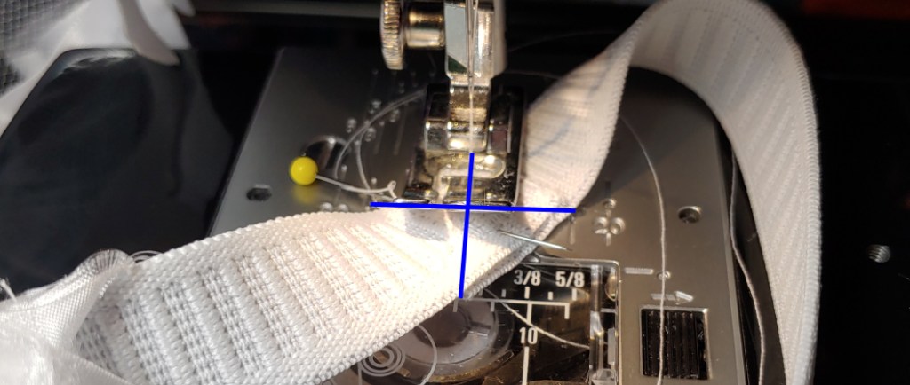 Sewing elastic using an X shape