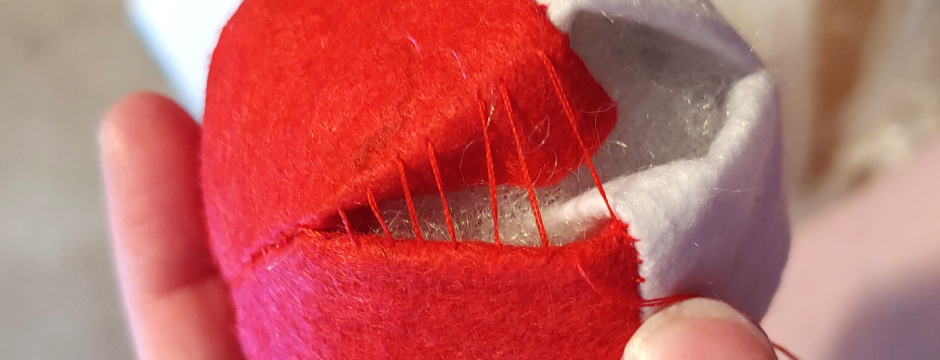 A ladder stitch looks like rungs on a ladder before the thread is tightened.