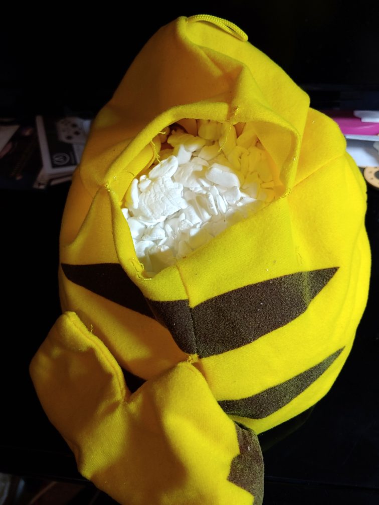 Flat-chu's guts. They look like squished packing peanuts.