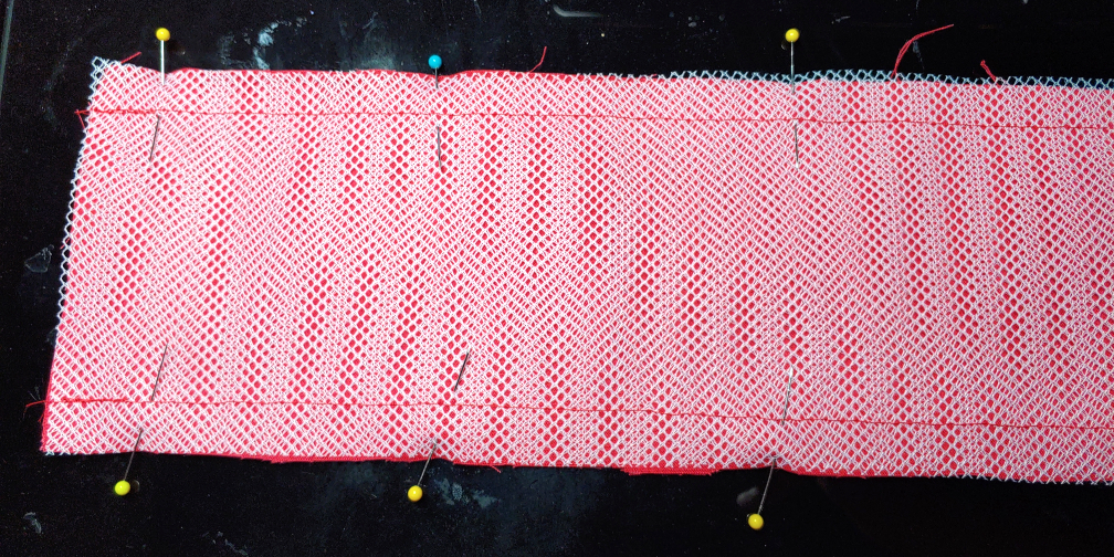 Layers of the bow sandwich, sewn together at 5/8" seam allowance