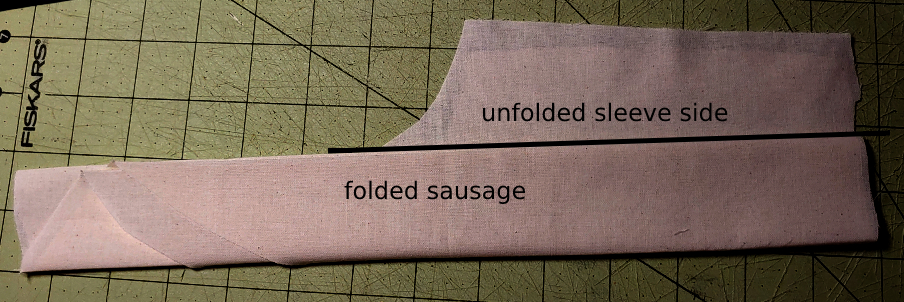 Diagram showing how far to make your folds after the first initial fold.