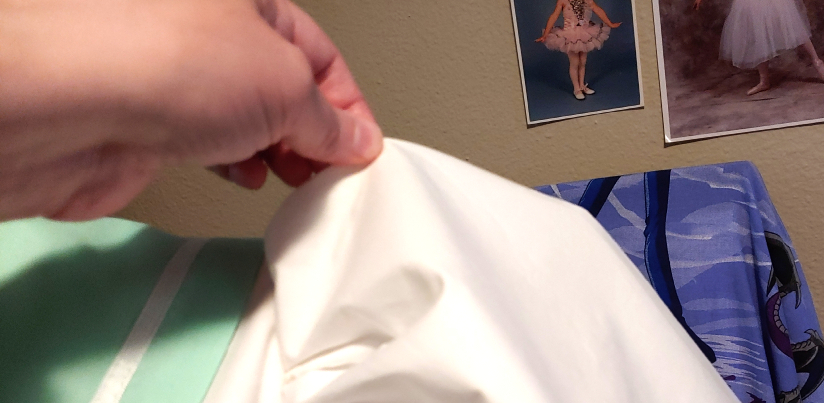 pinch and pull the sleeve