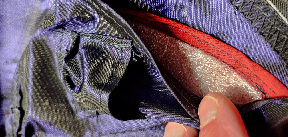 Back panel, diffusion foam, and chiffon layers