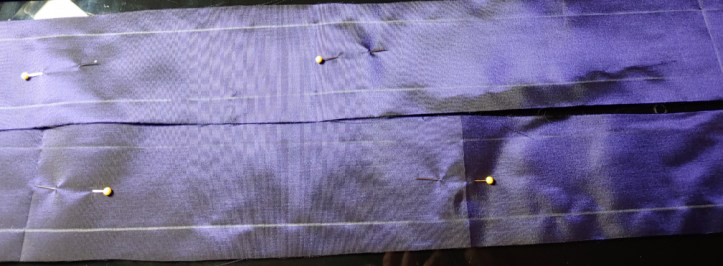 2 of the 4 cut. The width of the tail is marked in white pencil, about 1½” wide