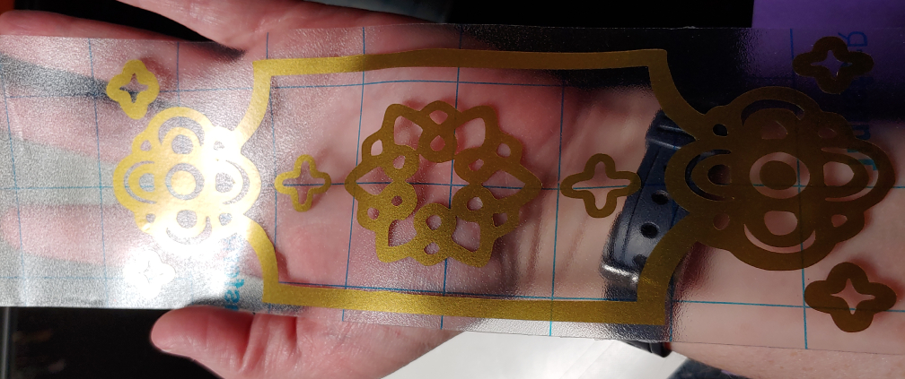 Design stuck to the transfer tape