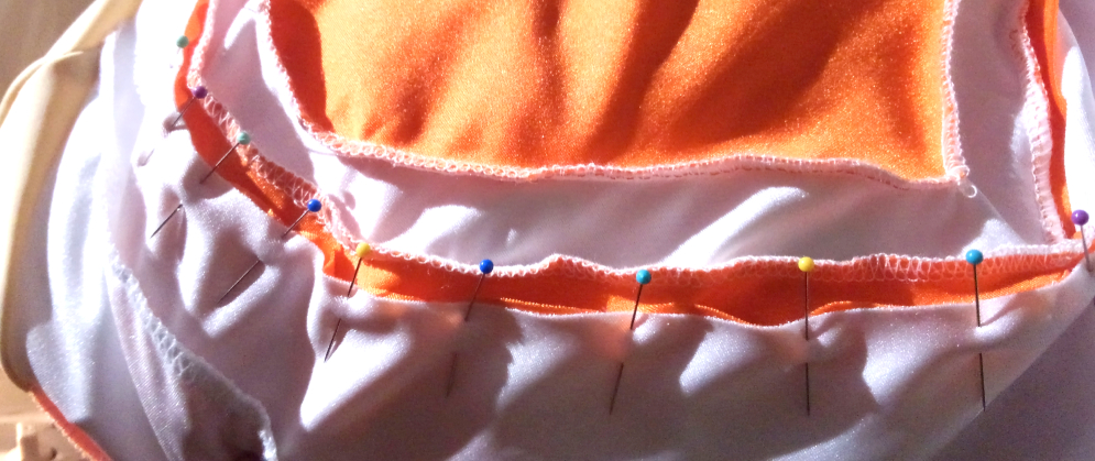 Daisy's heart design. The insides of the heart are serged with the outsides pinned before stay-stitching them in place