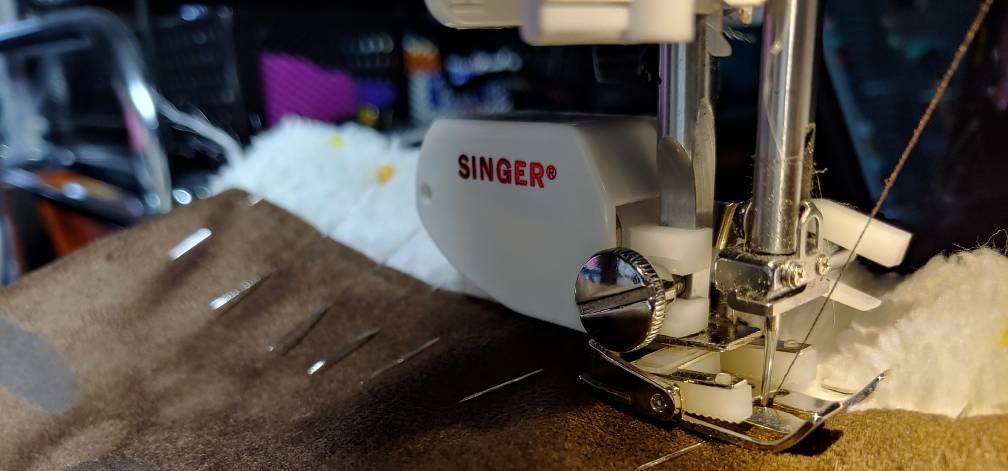 Sewing fur to suede using a leather needle and a walking foot