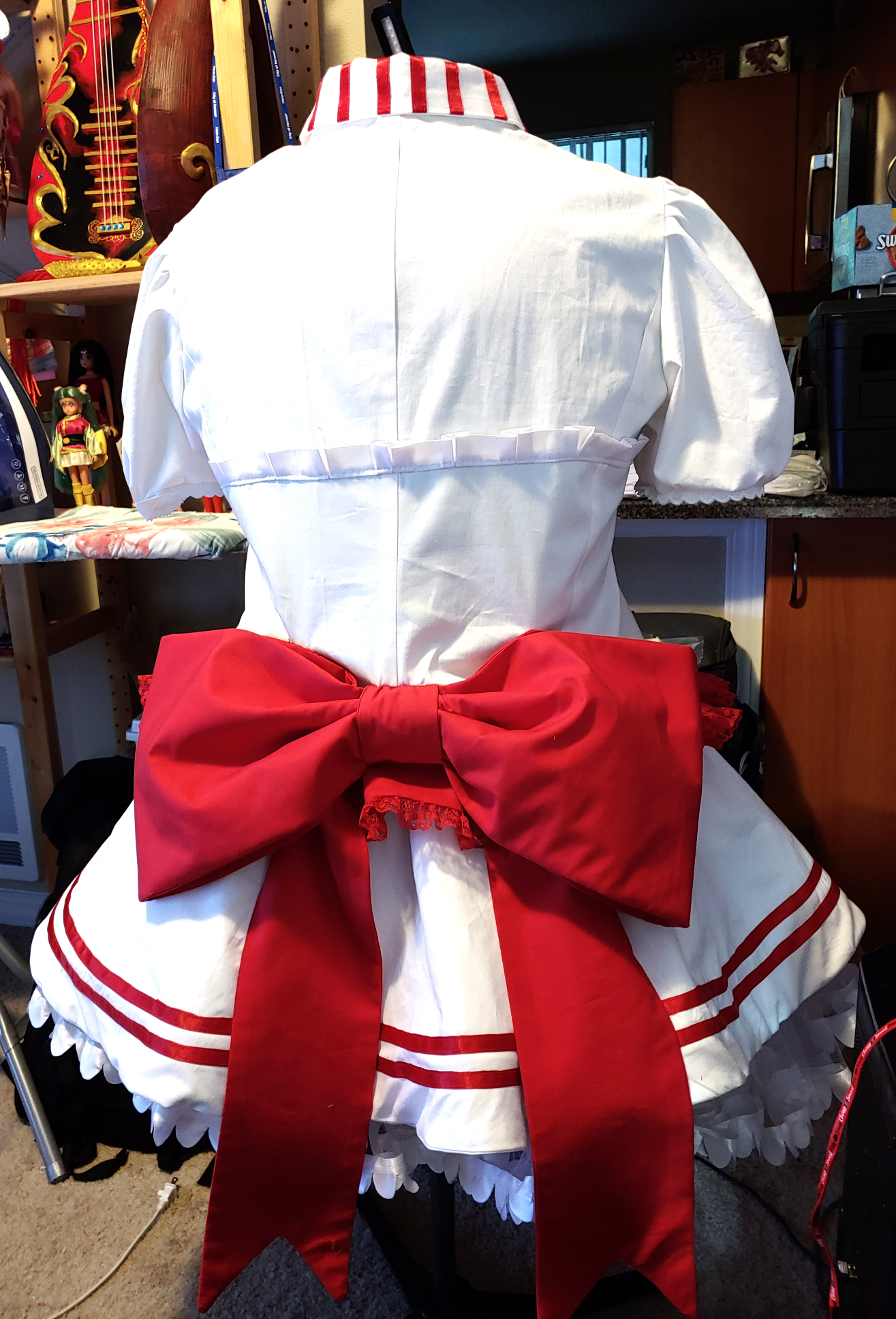 Back of Dawn's dress on a dress form