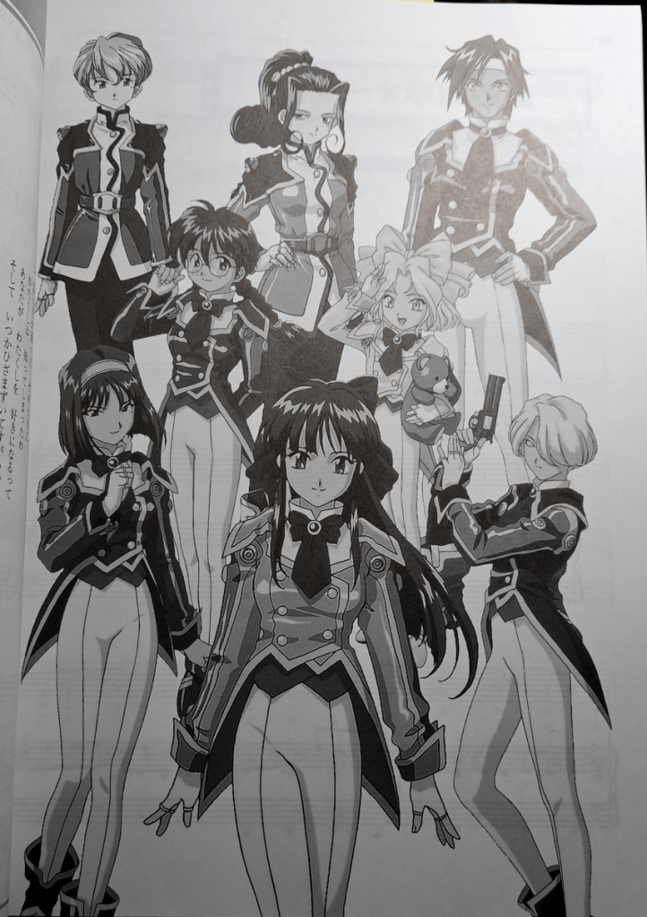Flower division in combat uniforms.
Top row: Reni, Orihime, and Kanna
Middle: Kohran and Iris
Bottom: Sumire, Sakura, and Maria 