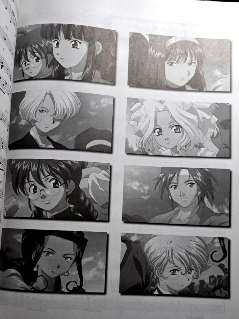 Screenshots of the original flower division.
Top row: Kohran & Sakura and Sumire
Second row: Maria & Sumire (just her hair) and Iris
Third row: Kohran and Kanna
Bottom row: Orihime and Reni